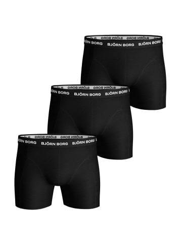 Björn Borg Boxershorts Solid Essential 3er Pack in schwarz