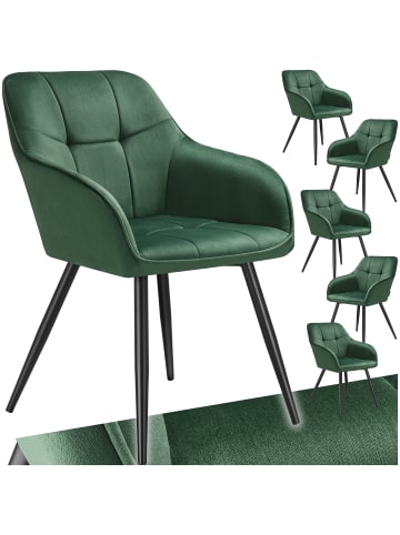 tectake Polstersessel gepolstert, in Samtoptik, gesteppt, 58 x 62 x 82 cm