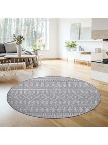 KADIMA DESIGN Teppich Kurzflor Rauten Wohnzimmer in Grau