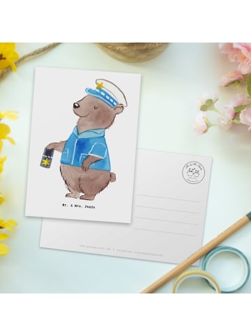 Mr. & Mrs. Panda Grußkarte Polizist Herz ohne Spruch in Weiß