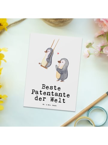 Mr. & Mrs. Panda Ansichtskarte Pinguin Beste Erfindungante der Welt... in Weiß