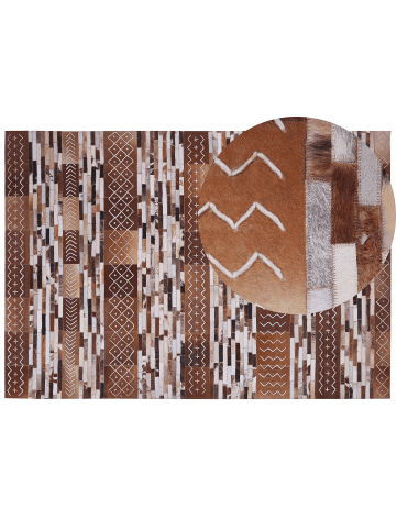 Beliani Patchwork HEREKLI in Braun - (W) 160 x (H) 1 x (L) 230 cm