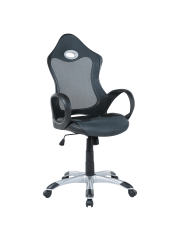 Beliani Bürostuhl iCHAIR in Schwarz/Silber/Grau - (W) 67 x (H) 109 x (L) 67 cm