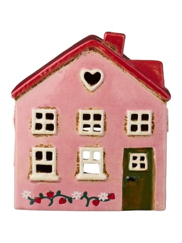 IB Laursen Keramik Teelichthaus mit Erdbeerranke Ebeltoft in rosa