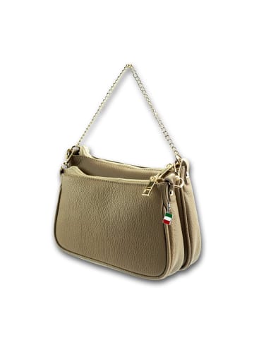 Florence Leder Umhängetasche Florence Tasche taupe, beige ca. 24cm