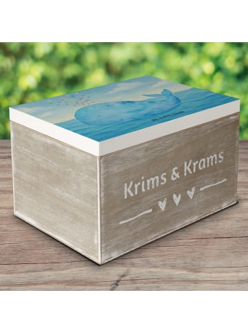 Mr. & Mrs. Panda Geschenkbox Wal Konfetti Design ohne Spruch in Weiß