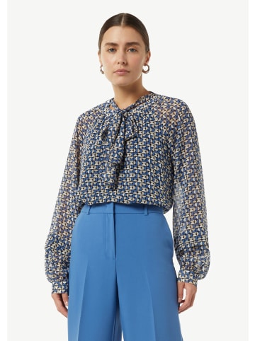 comma Bluse langarm in Blau-mehrfarbig