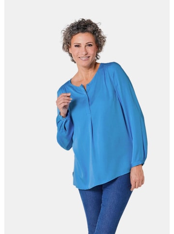 GOLDNER Bluse Figurschmeichelnde Schlupfbluse mit modischer Kragenverarbeitung in riviera
