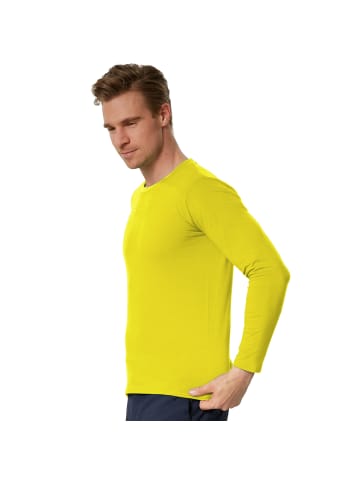 tectake Einfarbiges Langarm-Shirt für Männer, gelb