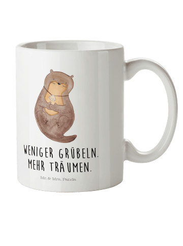 Mr. & Mrs. Panda Kaffeetasse Otter Muschel mit Spruch in Weiß