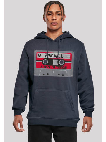 F4NT4STIC Hoodie Stranger Things Cassette For Will Netflix in marineblau