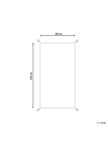 Beliani Shaggy SAKARYA in Weiß - (W) 80 x (H) 3 x (L) 150 cm