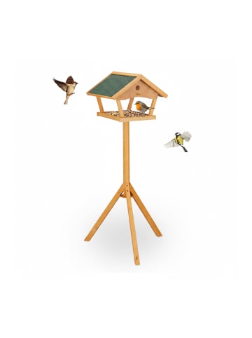 relaxdays Vogelfutterhaus in Orange/ Grün - (B)66 x (H)137 x (T)59 cm