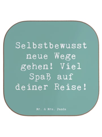 Mr. & Mrs. Panda Untersetzer für Gläser Spruch Alleine Reisen un... in Meeresbrise