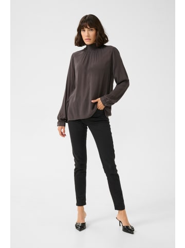 Kaffe Langarm-Bluse Trine Regular fit in Black Oyster