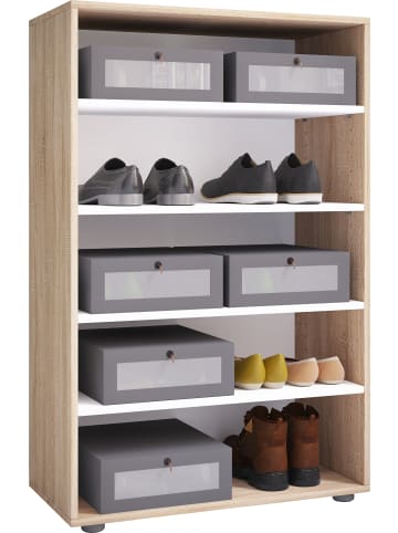 VCM XXL Holz Großer Schuhschrank Schuhregal Lona 5 in Sonoma-Eiche
