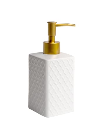 Intirilife Seifenspender Keramik mit Orientalischem Muster 290ml in Weiß