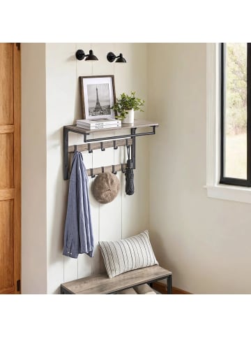 VASAGLE Wandgarderobe Barnet-old in Greige - (B)65 x (H)42 x (T)30 cm