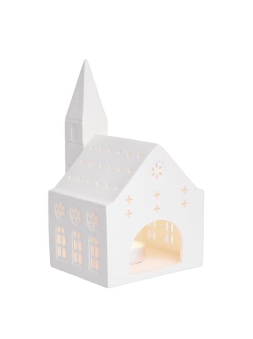 Butlers Teelichthaus WHITE CHRISTMAS Kirche in Weiß