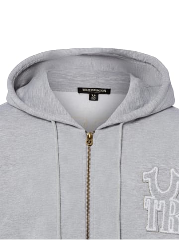 True Religion Sweatjacke in hellgrau weiß - 0001