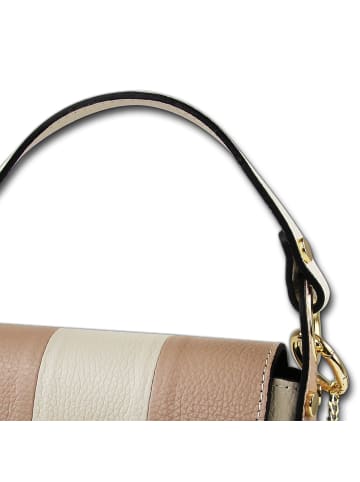 Toscanto Leder Umhängetasche Toscanto Tasche beige, rosa ca. 19cm