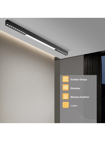ZMH LED Deckenleuchte in schwarz 32W Dimmbar Lang Küchenlampe L 107CM