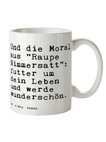 Mr. & Mrs. Panda Kaffeetasse Und die Moral aus... mit Spruch in Weiß