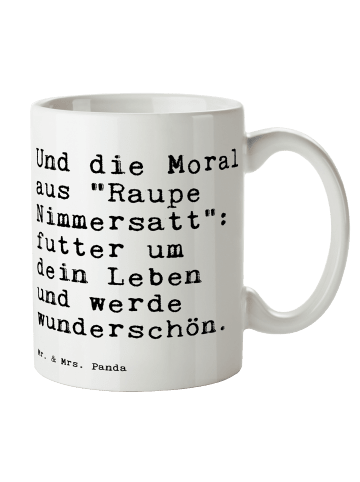 Mr. & Mrs. Panda Tasse Und die Moral aus... mit Spruch in Weiß