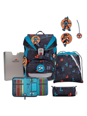 DerDieDas ErgoFlex Light - Schulranzen Set 5tlg. 800g (Neon Crazy) in Ninja Fighter