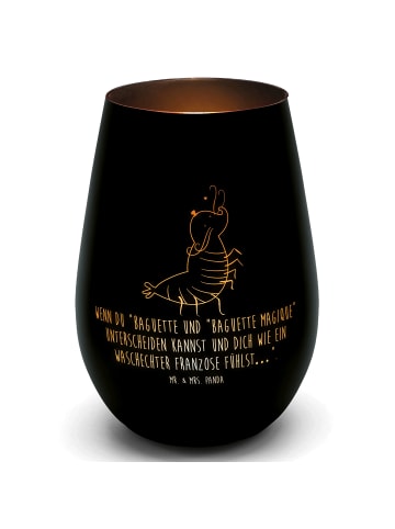 Mr. & Mrs. Panda Outdoor Windlicht Garnele Franzose mit Spruch in Schwarz