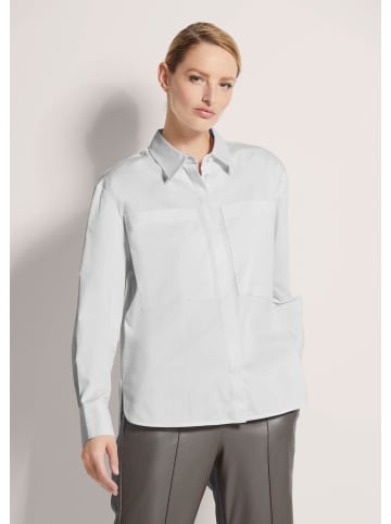 MADELEINE Modische Bluse mit verdeckter Knopfleiste in weiß