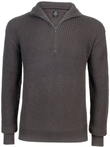 Brandit Pullover "Marine Pullover Troyer" in Grau