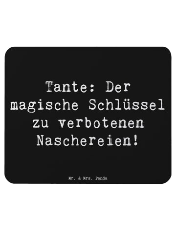 Mr. & Mrs. Panda Mauspad Zauberhafte Tante mit Spruch in Schwarz