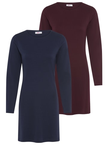 FLASHLIGHTS Shirtkleid in bordeaux + marine