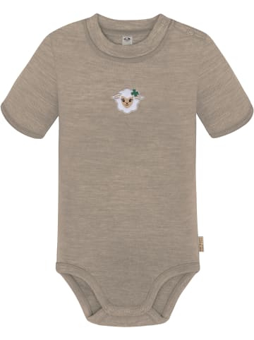 Normani Outdoor Sports Baby Merino Kurzarmbody „Tihoi" und Hose „Tutira" in Beige