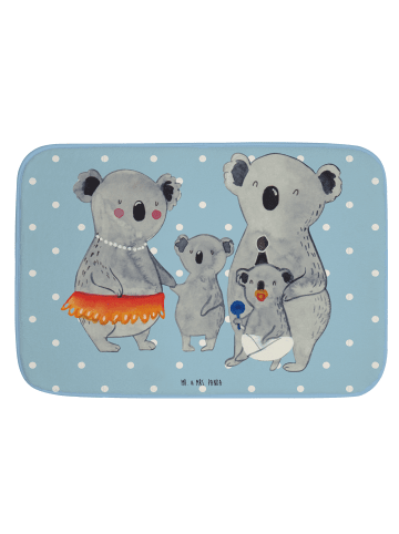 Mr. & Mrs. Panda Badezimmerteppich Koala Familie ohne Spruch in Blau Pastell