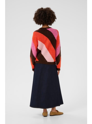 CULTURE Strickpullover CUdiga Oversize fit in Brown/Pink Mix