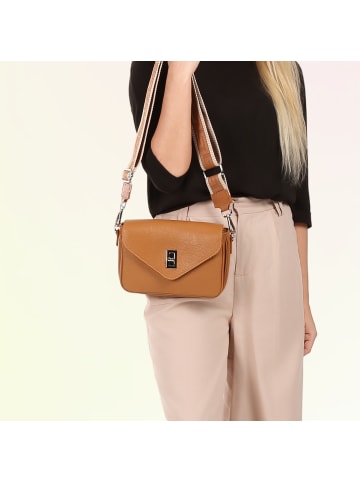 Toscanto Leder Umhängetasche Toscanto Tasche hellbraun ca. 22cm