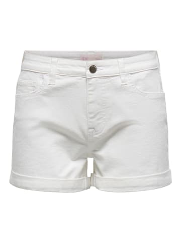JACQUELINE de YONG Jeansshorts mit umgeschlagenem Saum und Taschen in Weiß