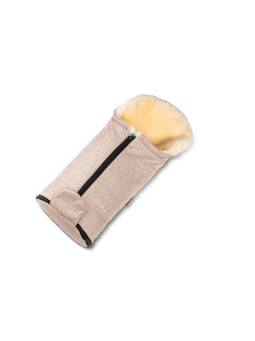 Kinderhaus Blaubär Fellsack für Kinderwagen & Babyschalen Gastein Canvas TOP in Grau-Beige