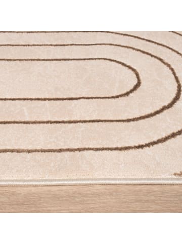 KADIMA DESIGN Teppich Kurzflor Abstrakt Wohnzimmer in Creme