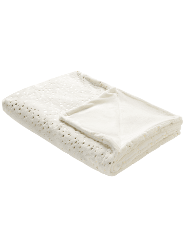 Beliani Kuscheldecke ALAZEYA in Beige/Gold - (W) 130 x (H) 1 x (L) 180 cm