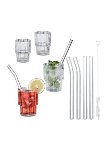 relaxdays 4x Trinkgläser in Transparent - 210 ml