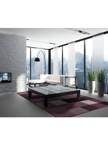 Kayoom Kurzflor Teppich Sona 203 in silber - rechteckig