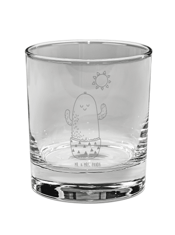 Mr. & Mrs. Panda Whiskey Glas Kaktus Sonne ohne Spruch in Transparent