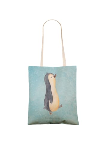 Mr. & Mrs. Panda Henkeltasche Pinguin mHerzieren ohne Spruch in Eisblau