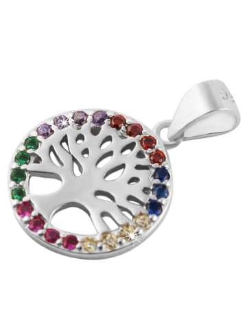 Adeliás Damen Anhänger – Lebensbaumanhänger aus 925 Silber mit Zirkonia in silber
