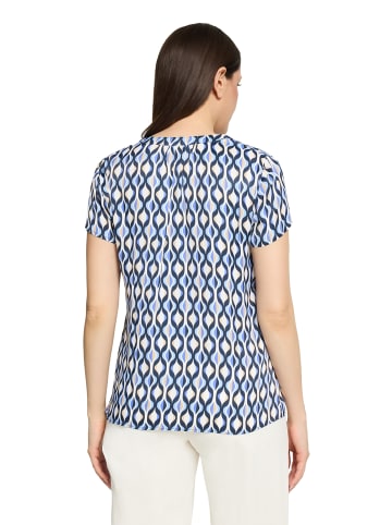 Betty Barclay Satin-Bluse mit Print in Blau/Weiß