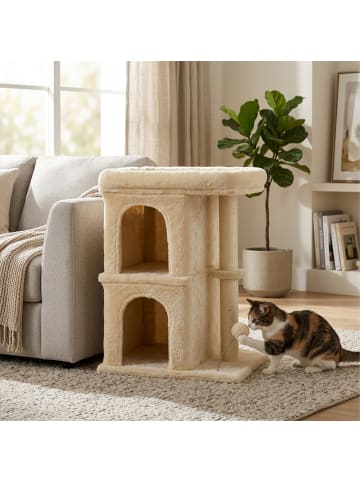 relaxdays Kratzbaum in Beige - (B)46 x (H)71 x (T)40 cm