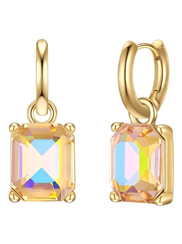 Yokoamii Creolen aus Messing mit Glas in gelbgold
